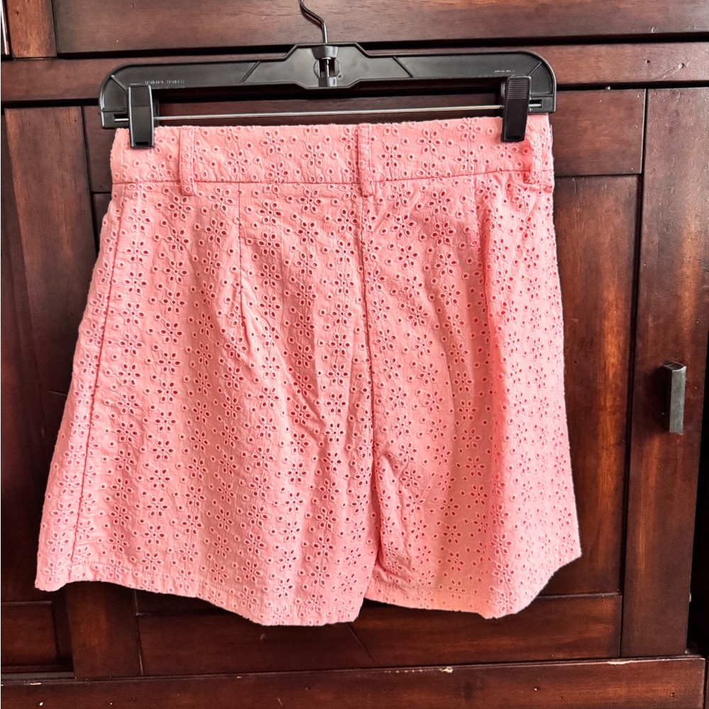 Peach eyelet Shorts